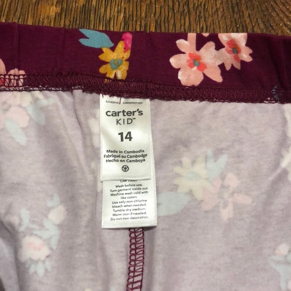 Carters 14 Junior Girls Leggings Flower Print - Picture 5 of 7